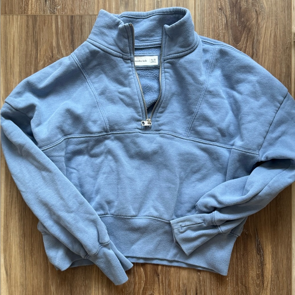 Girls Abercrombie Blue Half-Zip Sweatshirt